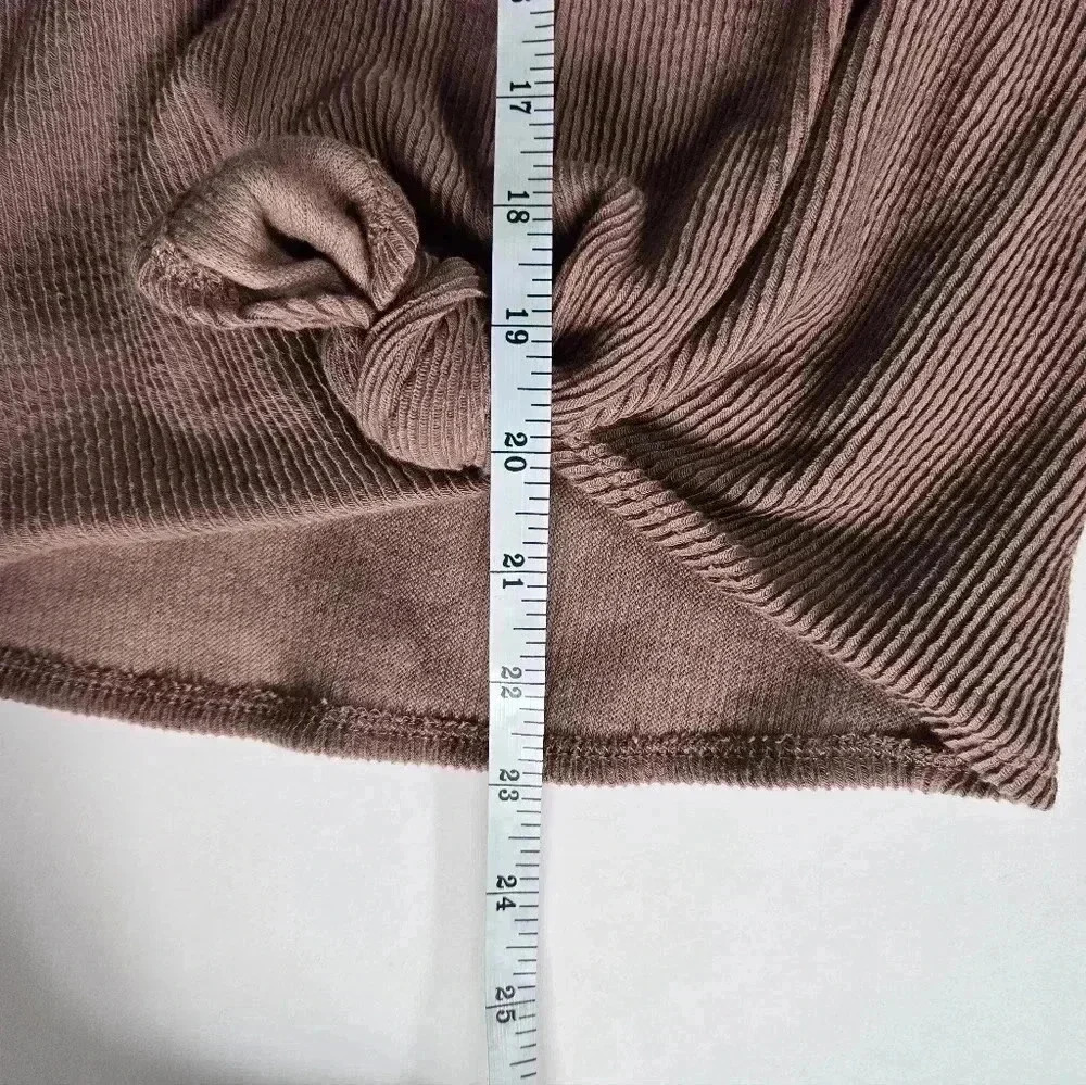 Madewell Brown Neutral Basic Knot-Front Ribbed Lo… - image 7